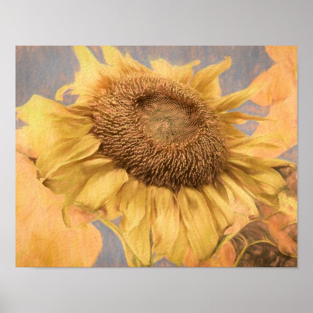Póster Gigante Sunflowers Country Yellow Gray Decoupage A (Frente)