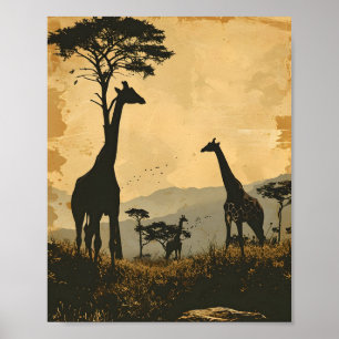 Póster Gigantes elegantes: jirafas antiguas