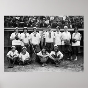 Póster Gigantes femeninas de béisbol, 1913