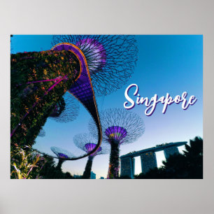 Póster Gigantes Luminiscentes — Arboleda de Supertrees al