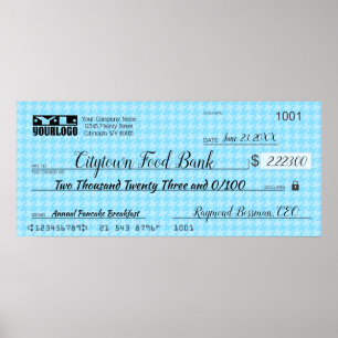 Póster Gigantesco premio de bonificación por cheque de pr