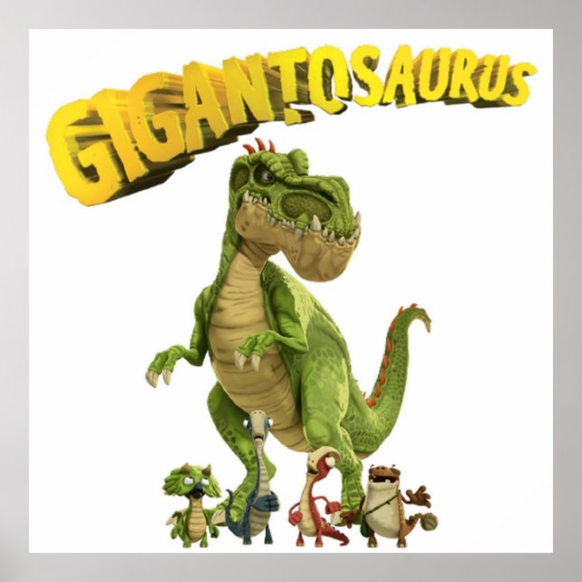 Póster Gigantosaurus Dinosaur Personalizado Show Niños (Frente)