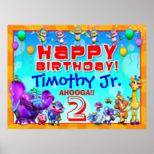 Póster GiggleBellies de 24 x 18" Feliz Poster de cumpleañ