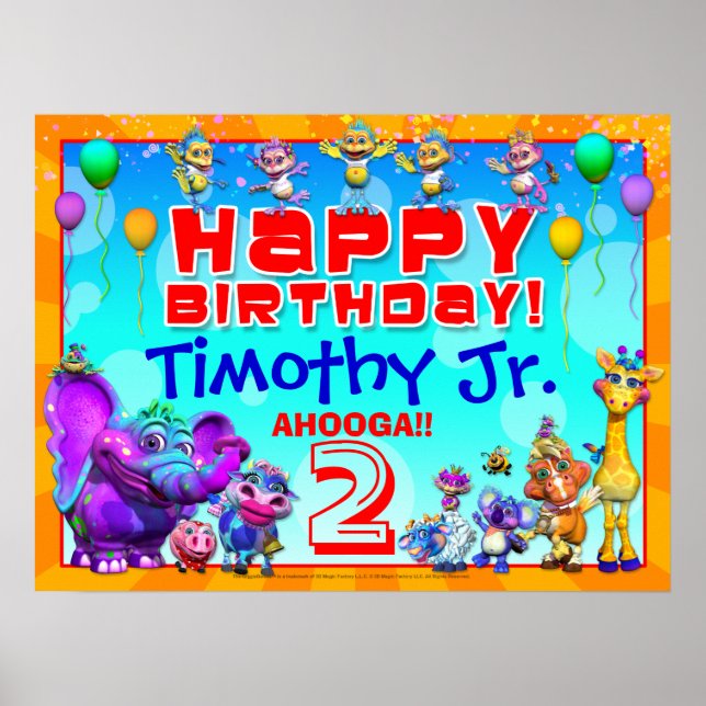 Póster GiggleBellies de 24 x 18" Feliz Poster de cumpleañ (Frente)