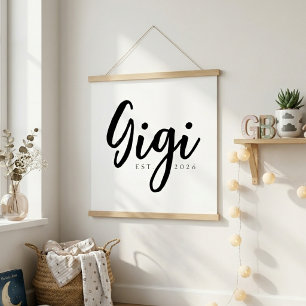 Póster Gigi Atemporal EST Año Elegante Familia Script