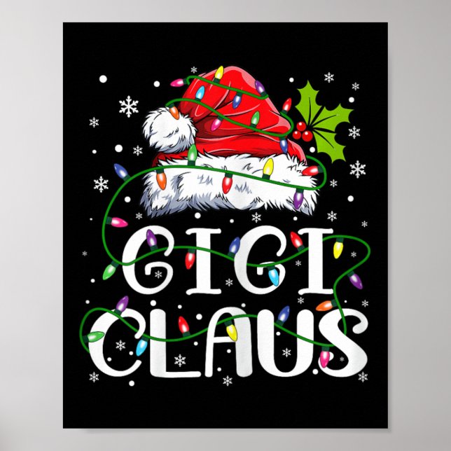 Póster Gigi Claus Navidades Santa Hat Familia Xma (Frente)