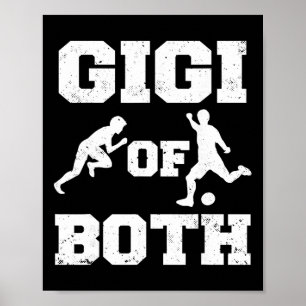 Póster Gigi de atletismo y fútbol divertido corredor