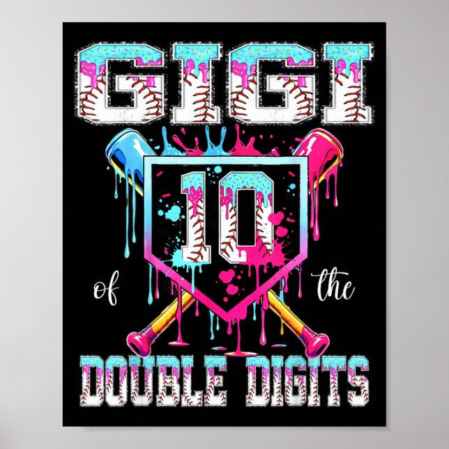 Póster Gigi de los dobles dígitos chico cumpleaños 10 (Frente)