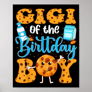 Póster Gigi Del Niño De Cumpleaños Leche Y Galletas 1er C