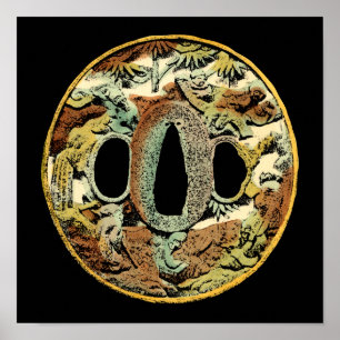 Póster Gilded Asian Medallion by Vision Studio