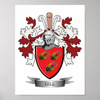 Póster Gill Family Crest Coat of Arms