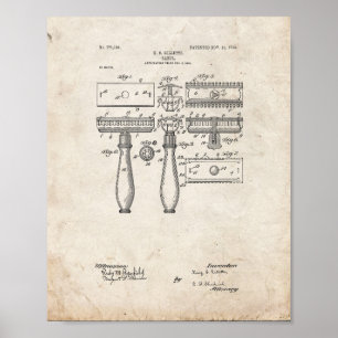 Póster Gillette Razor Patent - Vieja mirada