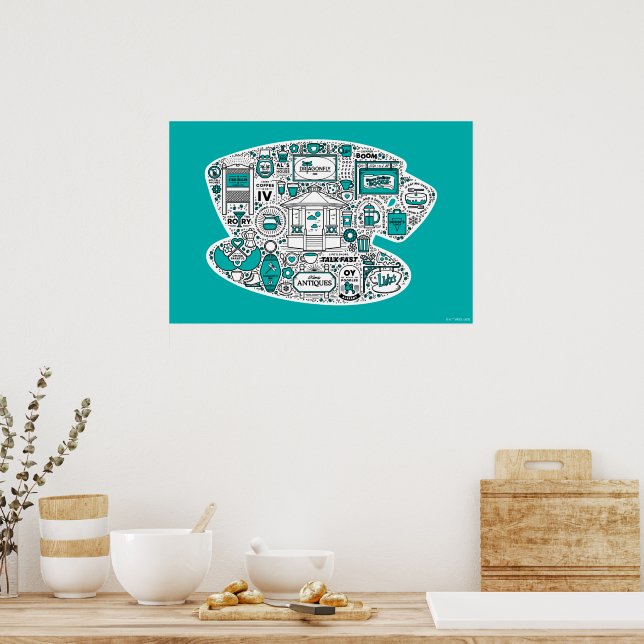 Póster Gilmore Chicas Doodle Art (Cocina)