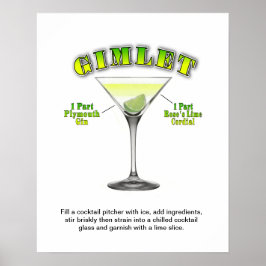 Póster Gimlet Martini Cocktail Receta 16"x20" Poster de A
