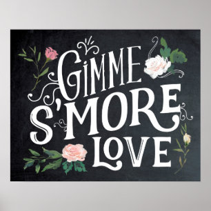 Póster Gimme más amor fiesta de boda BBQ