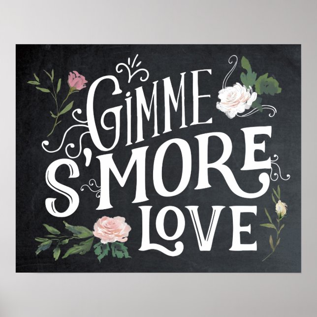 Póster Gimme más amor fiesta de boda BBQ (Frente)