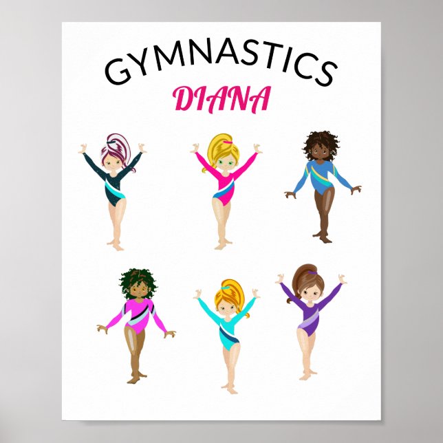Póster Gimnasia 6 Chicas Gimnasta personalizada (Frente)