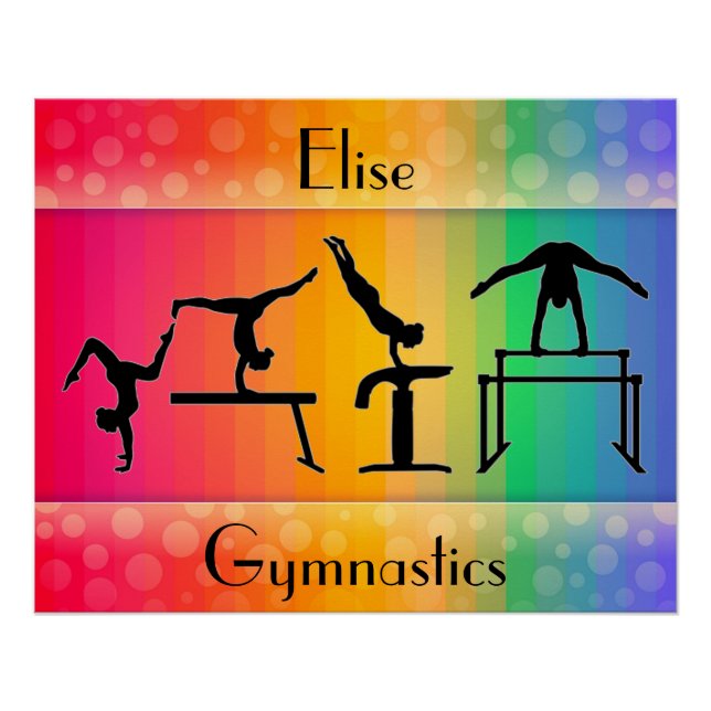 Póster Gimnasia Arcoiris con Chicas Eventos de Gimnasia (Anverso)