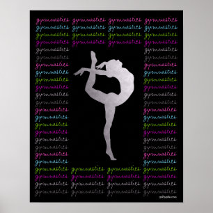 Póster Gimnasia artística tipografía colorida