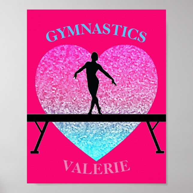 Póster Gimnasia Beam Sparkle Heart (Frente)
