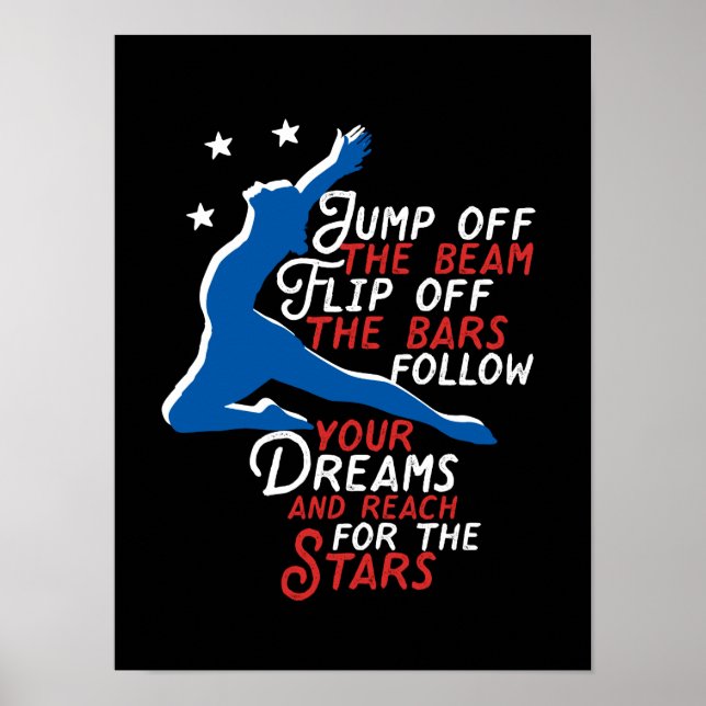 Póster Gimnasia Chica Gimnast Inspirador Sports Cita (Frente)