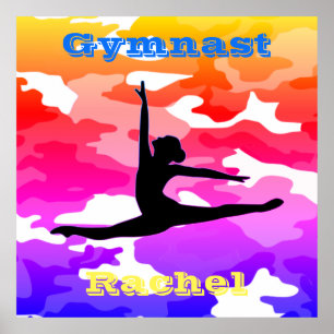 Póster Gimnasia chica Poster de Rainbow Camo