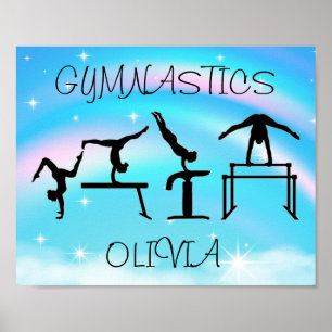 Póster Gimnasia de Chicas Remolinos de Arcoíris