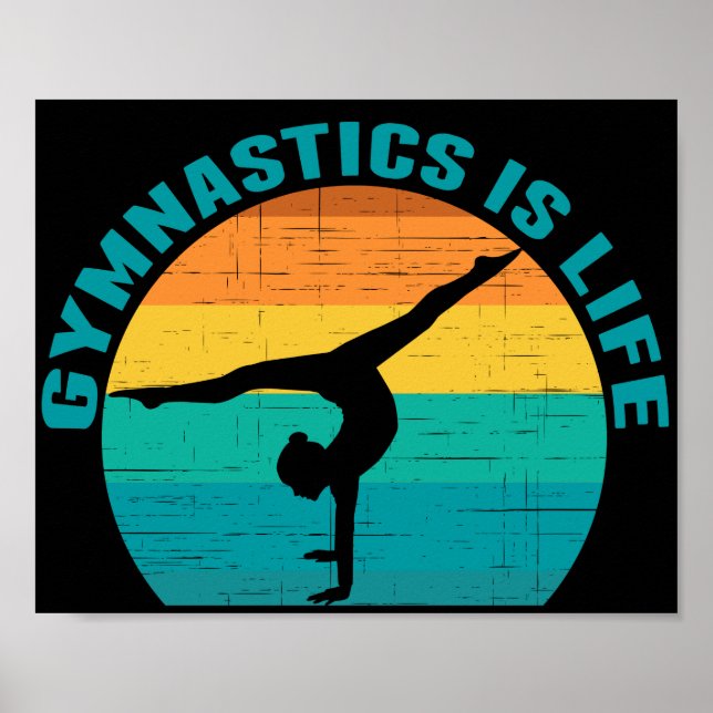 Póster Gimnasia es la bella gimnasta de Sunset de la vida (Frente)