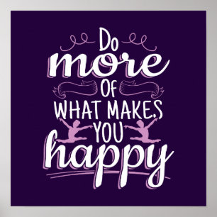 Póster Gimnasia Femenil - Frase Motivacional Feliz
