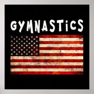 Póster Gimnasia Grunge Americana Bandera USA