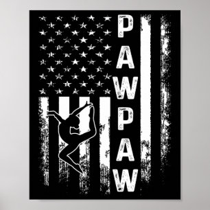 Póster Gimnasia Gymnast Pawpaw America Flag Vintage Chr