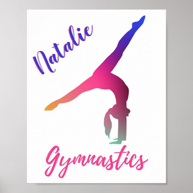 Póster Gimnasia - Kickover Púrpura Rosa Personalizado (Frente)