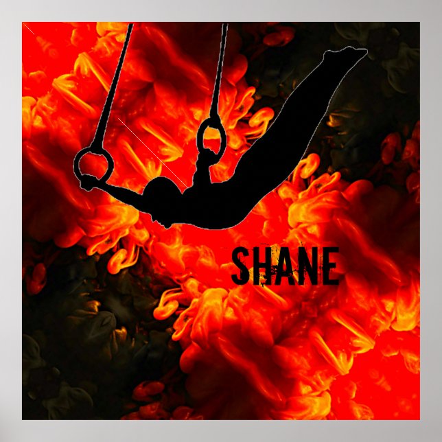 Póster Gimnasia masculina - Personalizado de niños destru (Frente)