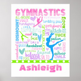 Póster Gimnasia Pastel personalizada Palabras tipografía