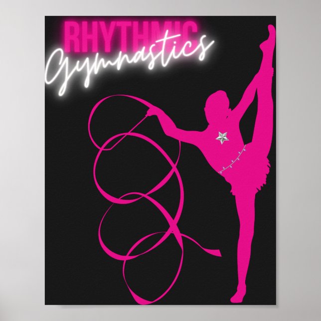 Póster Gimnasia rítmica Camiseta Rosada Caliente (Frente)