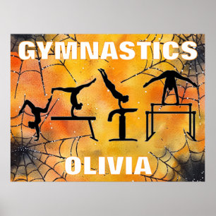 Póster Gimnasia Spooky Spiderweb Halloween