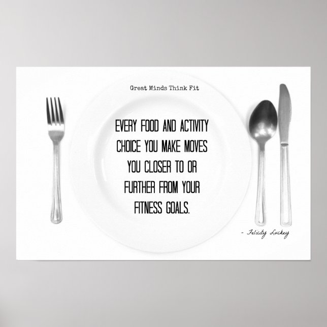 Póster Gimnasio Comida y opciones de actividad! (Frente)