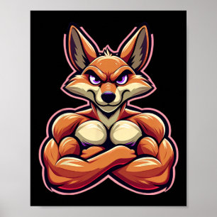 Póster Gimnasio De Construcción De Bodyáceos De Los Múscu