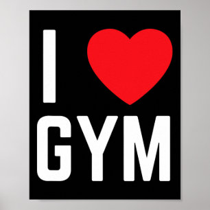 Póster Gimnasio De Corazón Me Encanta El Ejercicio De Fit
