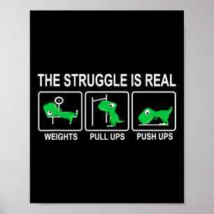 Póster Gimnasio de dinosaurios entrenamiento divertido de