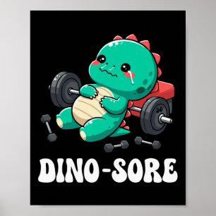 Póster Gimnasio de dinosaurios Entrenamiento Fitness Leva