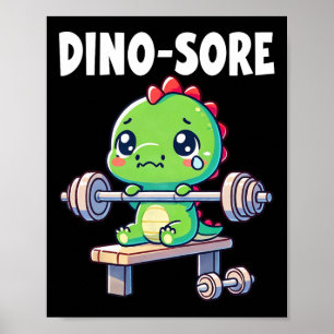 Póster Gimnasio de dinosaurios Entrenamiento Fitness Leva
