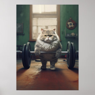 Póster Gimnasio de entrenamiento de gatos