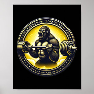 Póster Gimnasio De Halterofilia De Guay Gorilla Art Bodyb