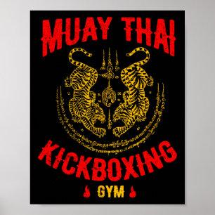 Póster Gimnasio de Kickboxing de Muay Thai de Tigre Regal