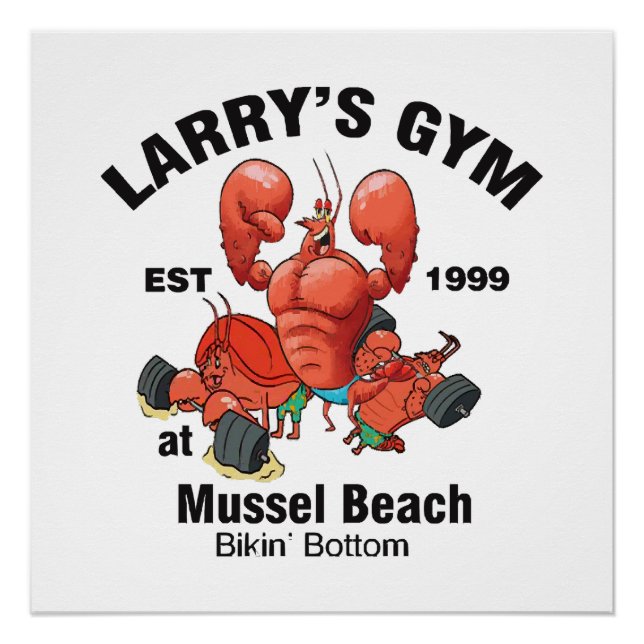 Póster Gimnasio de Larry en Mussel Beach (Anverso)