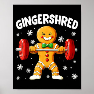 Póster Gimnasio de Navidad Pan de Jengibre Xmas Entrenami
