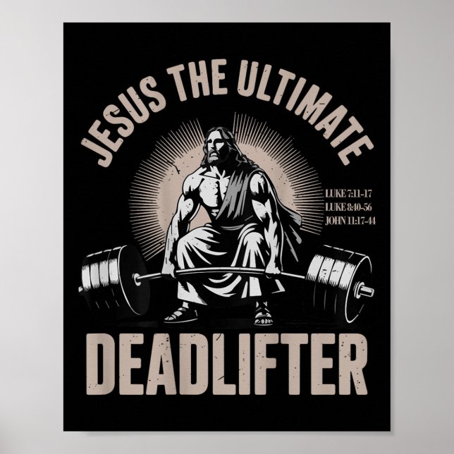 Póster Gimnasio De Trabajo Cristiano Jesús El Levantador  (Frente)
