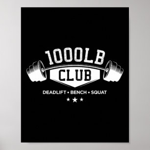 Póster Gimnasio del club de libras de 1000 libras levanta