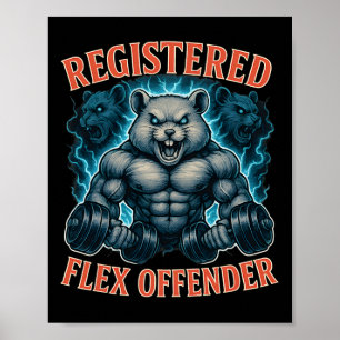 Póster Gimnasio divertida de infractor flexible registrad